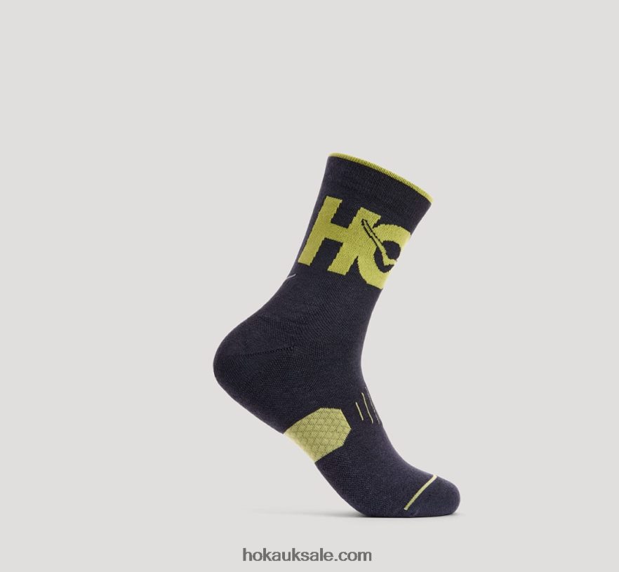 XHPD4N384 Crew Run Sock Women Black Hoka