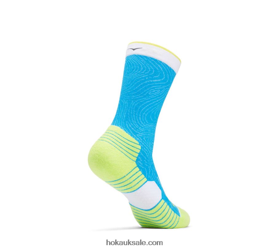 XHPD4N387 Crew Run Sock Women Diva Blue/Citrus Hoka