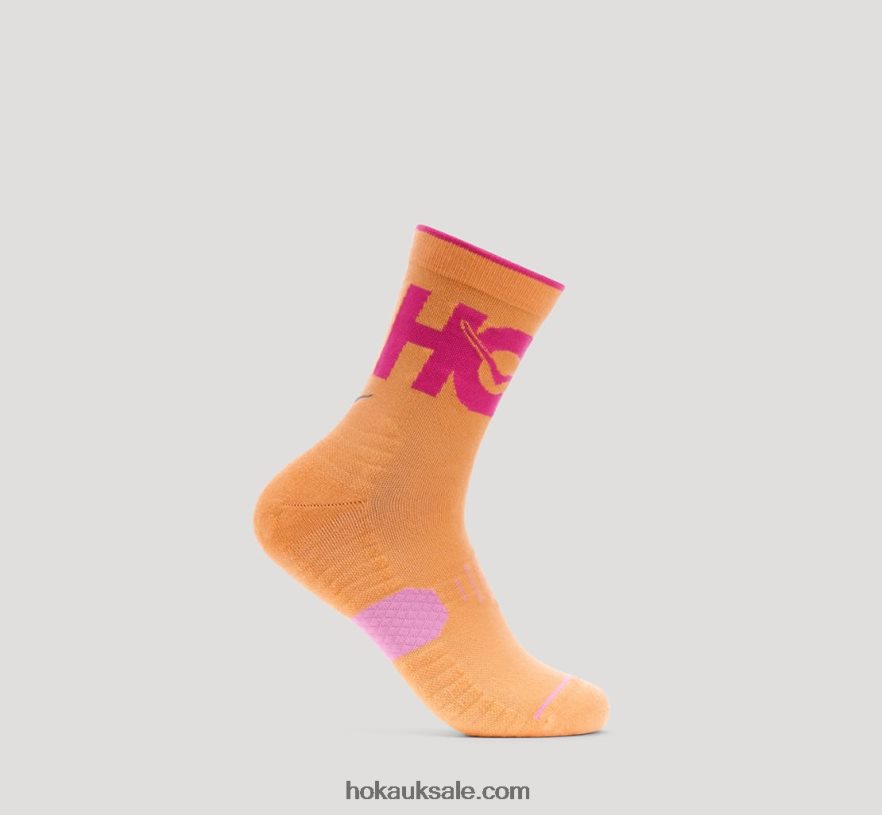 XHPD4N388 Crew Run Sock Women Mock Orange Hoka