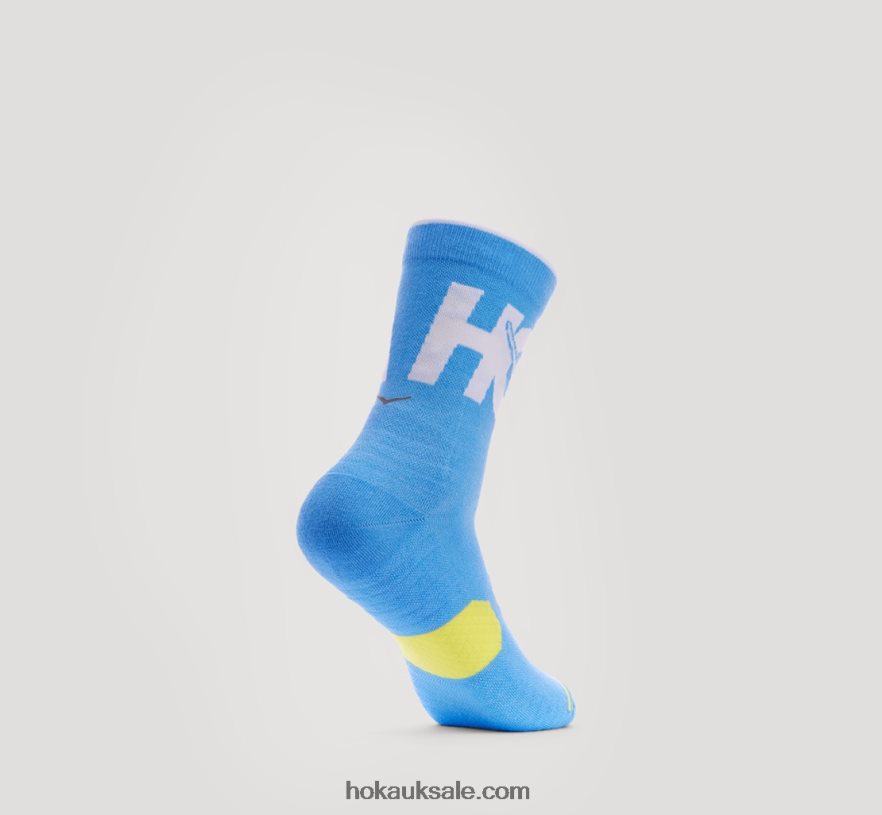 XHPD4N389 Crew Run Sock Women Diva Blue/Citrus Hoka