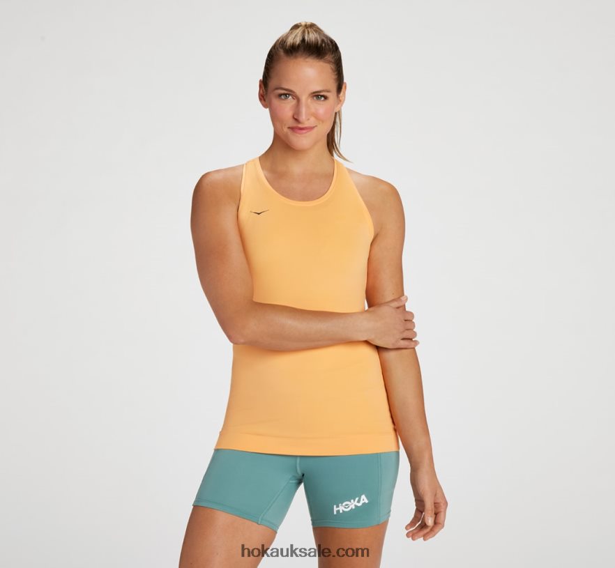 XHPD4N316 Hupana Tank Women Mock Orange Hoka