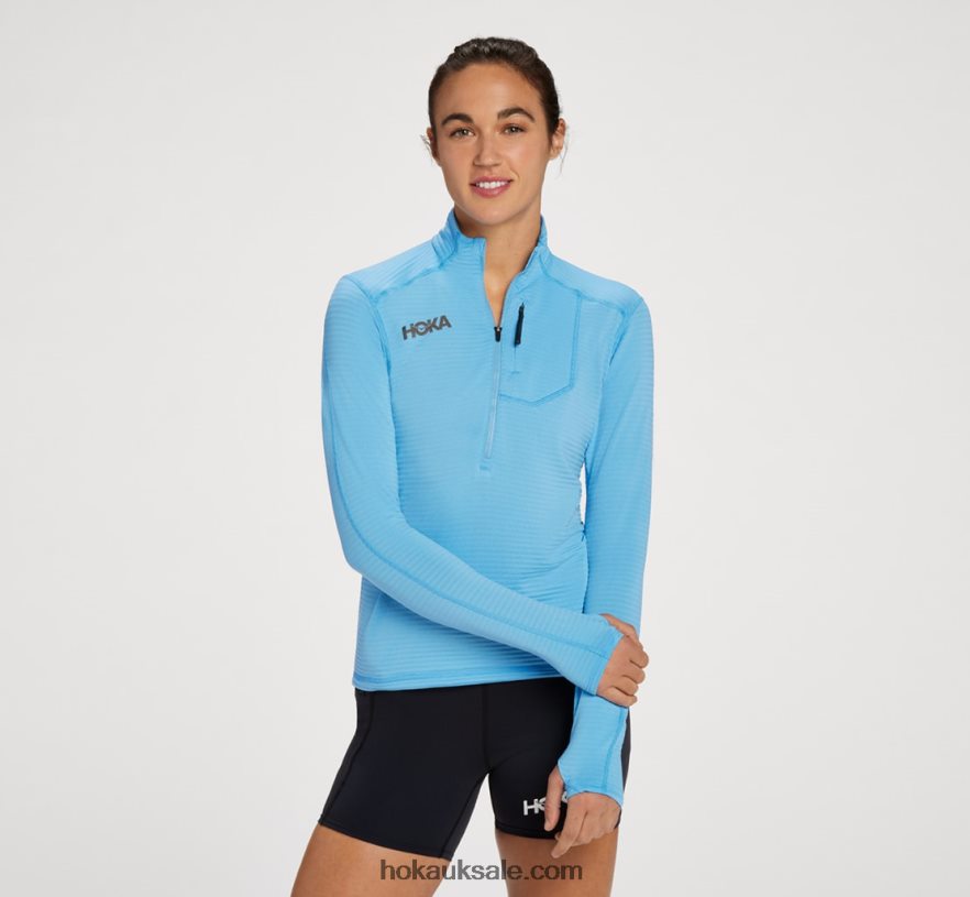 XHPD4N319 1/2 Zip Women Mock Orange Hoka