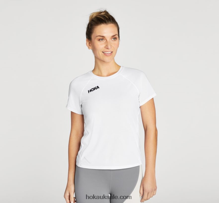 XHPD4N325 Glide Short Sleeve Women White Hoka