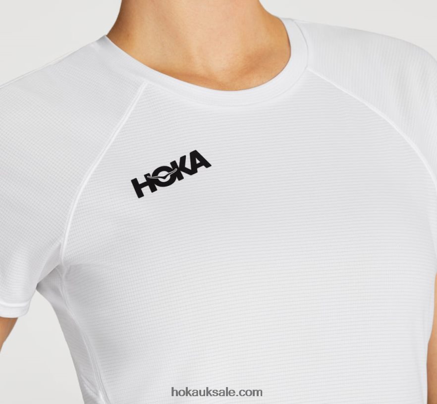 XHPD4N325 Glide Short Sleeve Women White Hoka