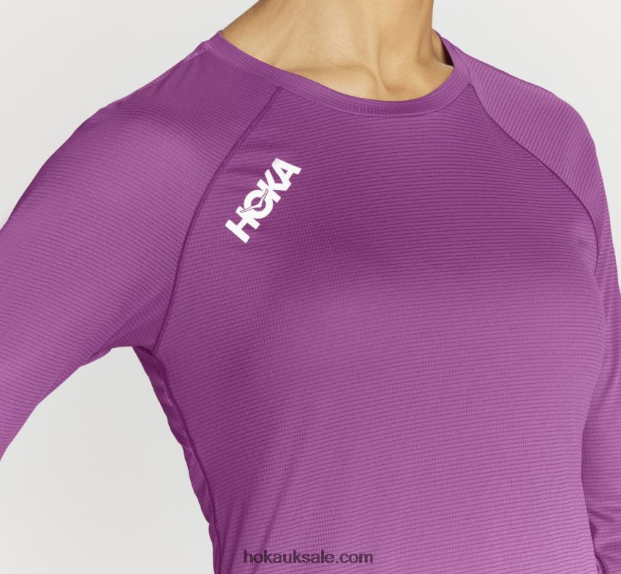 XHPD4N328 Glide 3/4 Sleeve Women Beautyberry Hoka