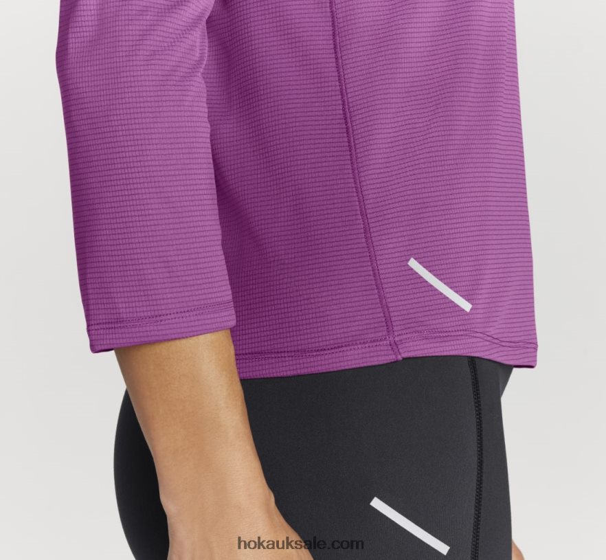 XHPD4N328 Glide 3/4 Sleeve Women Beautyberry Hoka