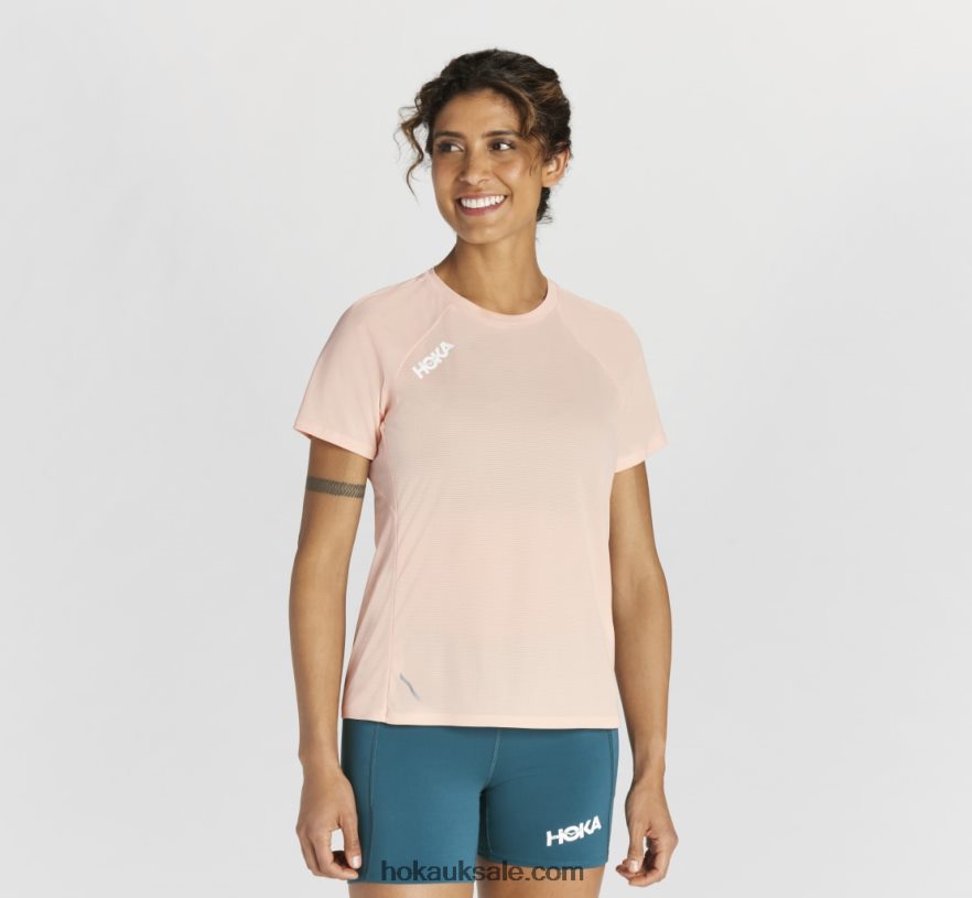 XHPD4N335 Glide Short Sleeve Women White Hoka