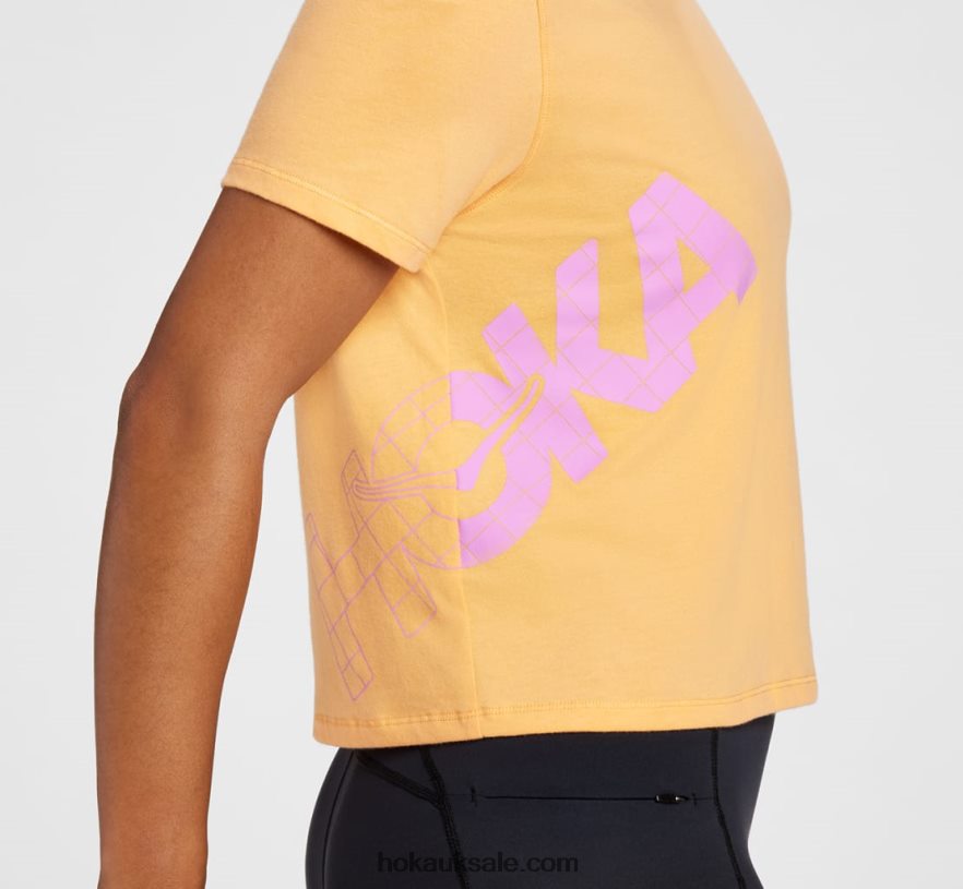 XHPD4N345 All-Day Tee Women Mock Orange Hoka