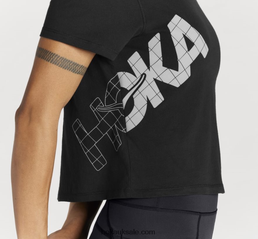 XHPD4N348 All-Day Tee Women Black/Harbor Mist Hoka