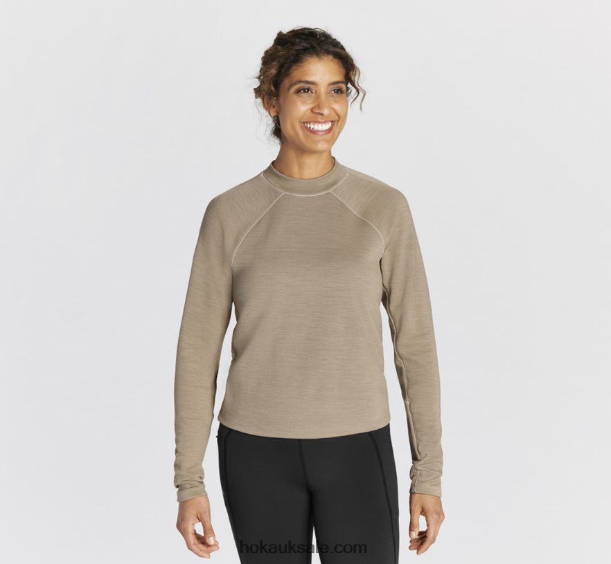 XHPD4N350 Merino Blend Long Sleeve Women Dune Hoka