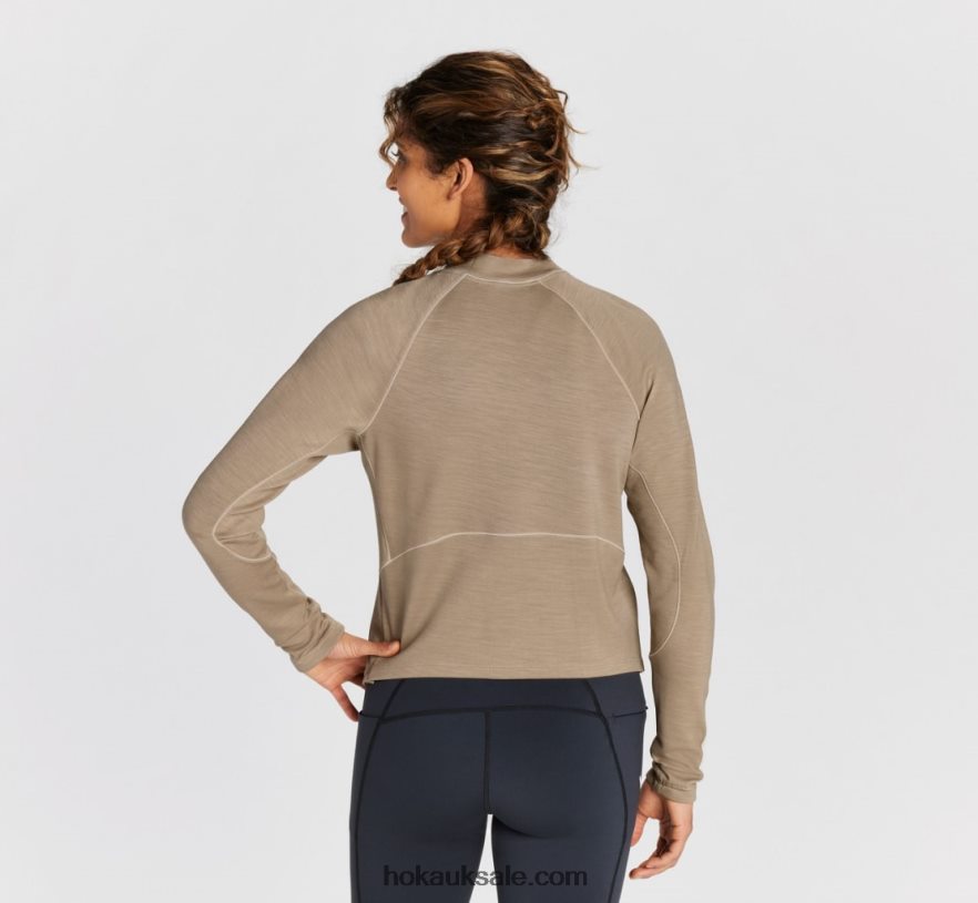 XHPD4N350 Merino Blend Long Sleeve Women Dune Hoka