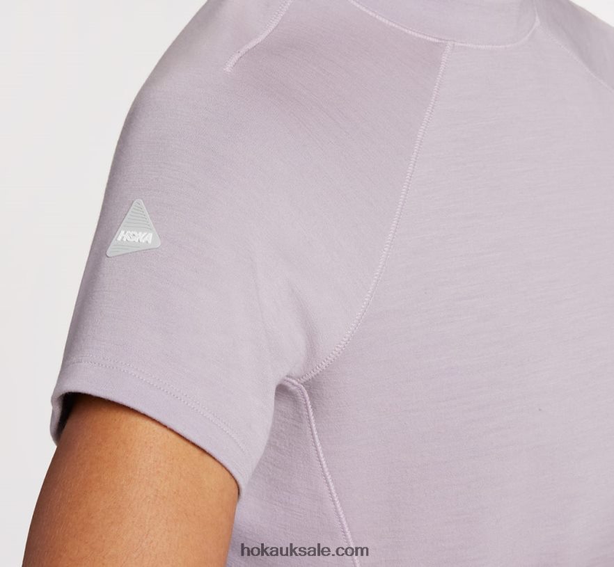 XHPD4N352 Midweight Merino Blend Short Sleeve Women Deep Lake Hoka