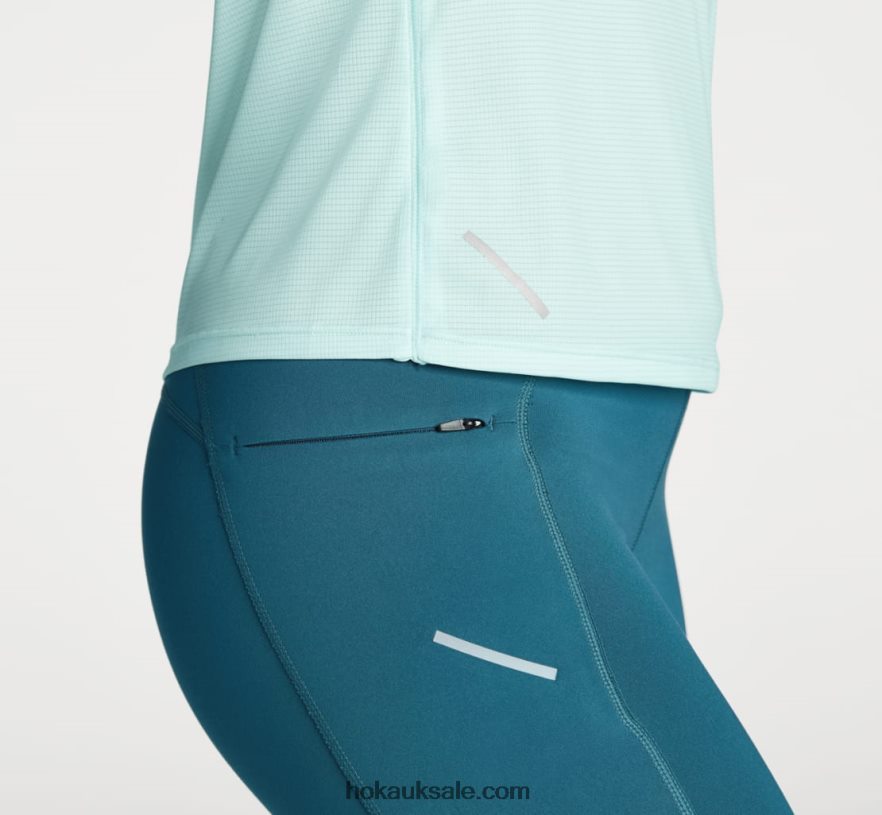 XHPD4N353 Glide Short Sleeve Women Blue Glass Hoka