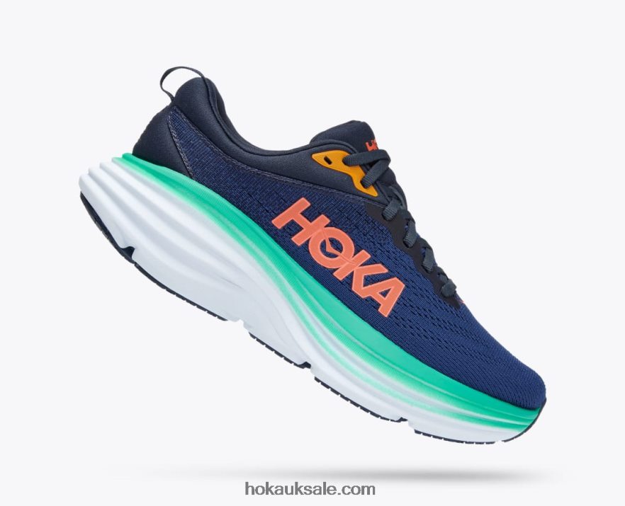 XHPD4N14 Bondi 8 Women Outer Space/Bellwether Blue Hoka