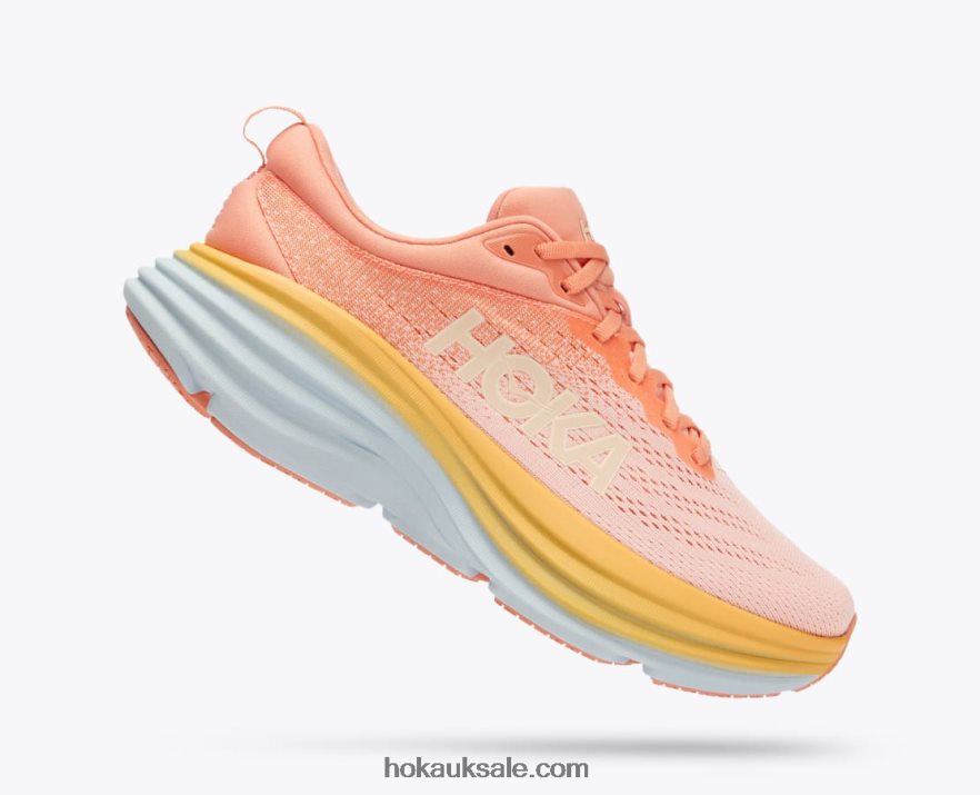 XHPD4N16 Bondi 8 Women Shell Coral/Peach Parfait Hoka