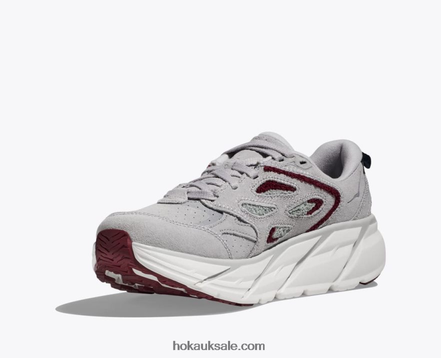 XHPD4N202 Clifton L Embroidery Women Lunar Rock/Cabernet Hoka