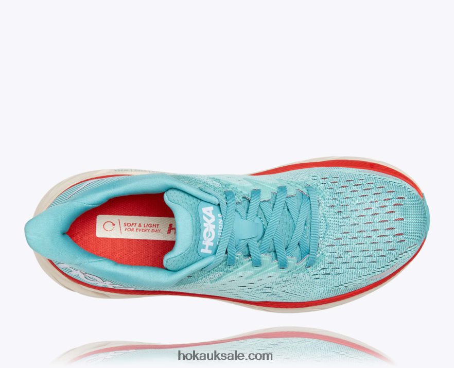 XHPD4N213 Clifton 8 Women Aquarelle/Eggshell Blue Hoka