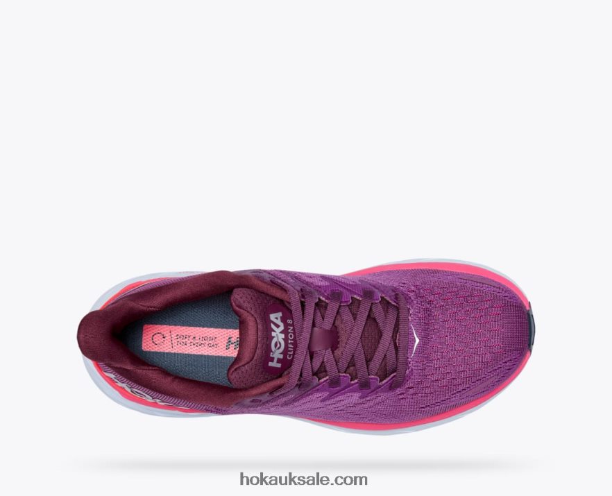 XHPD4N219 Clifton 8 Women Grape Wine/Beautyberry Hoka