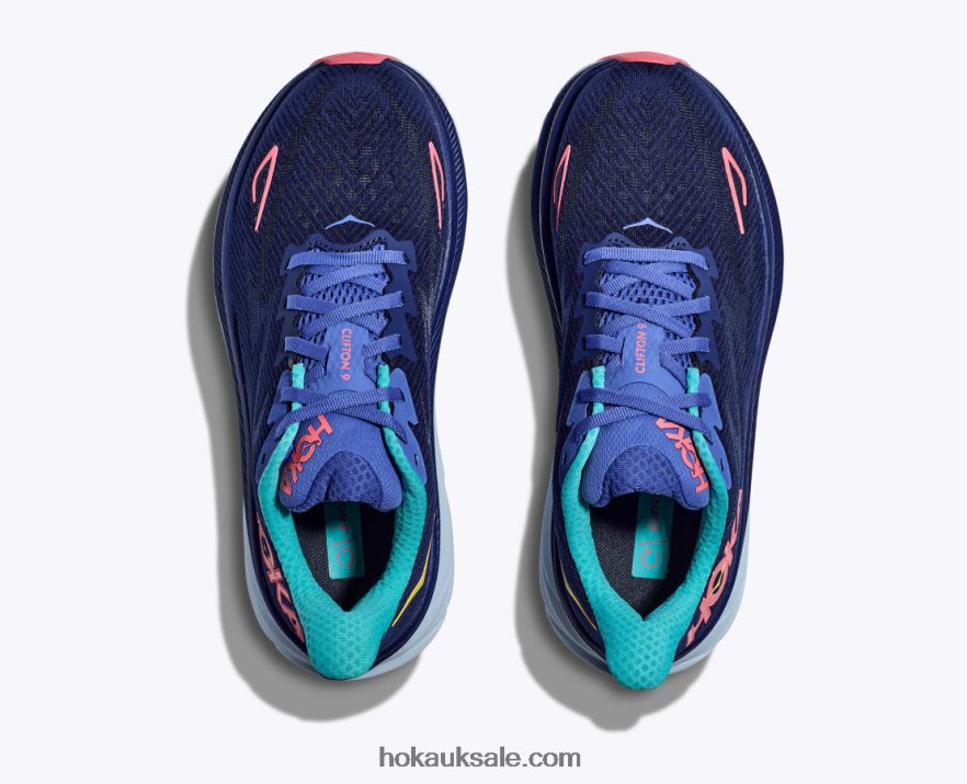XHPD4N2 Clifton 9 Women Bellwether Blue/Ceramic Hoka