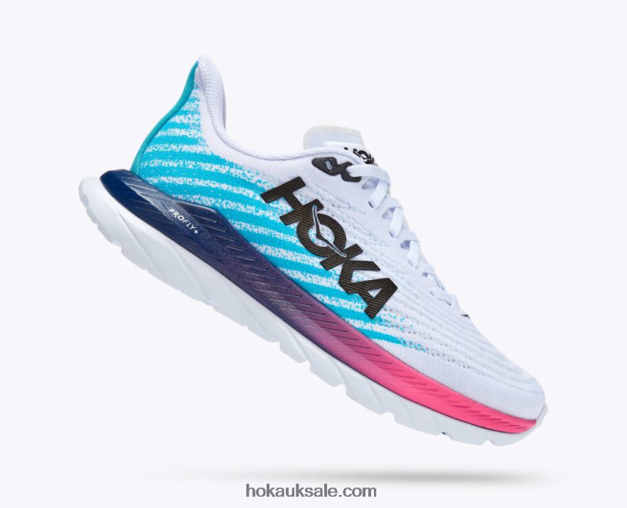 XHPD4N32 Mach 5 Women White/Scuba Blue Hoka
