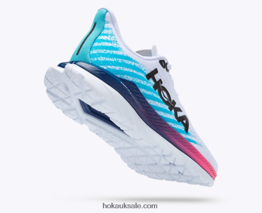 XHPD4N32 Mach 5 Women White/Scuba Blue Hoka