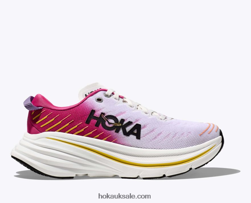 XHPD4N55 Bondi X Women Blanc De Blanc/Pink Yarrow Hoka