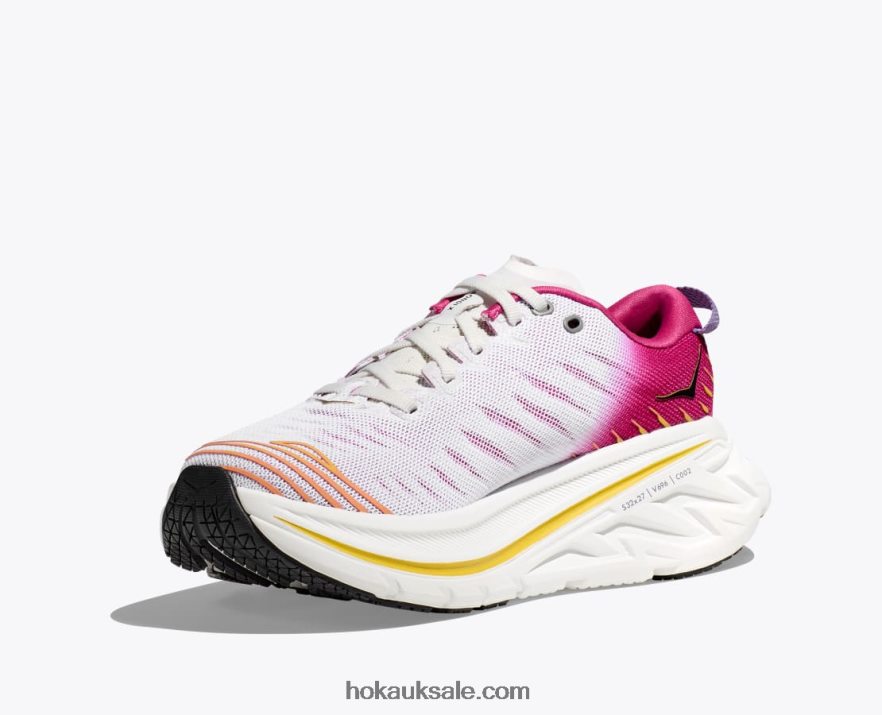 XHPD4N55 Bondi X Women Blanc De Blanc/Pink Yarrow Hoka