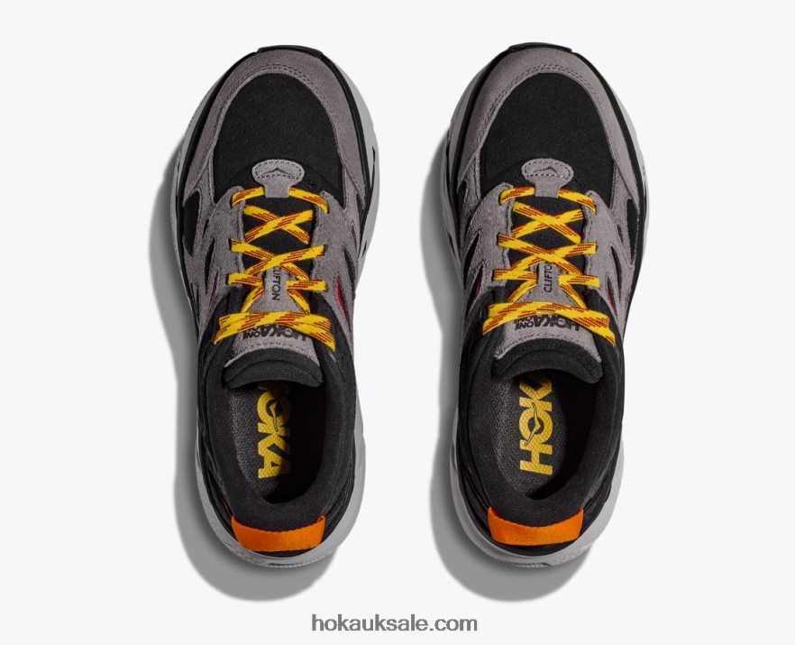 XHPD4N69 Clifton L Suede Women Black/Lunar Rock Hoka