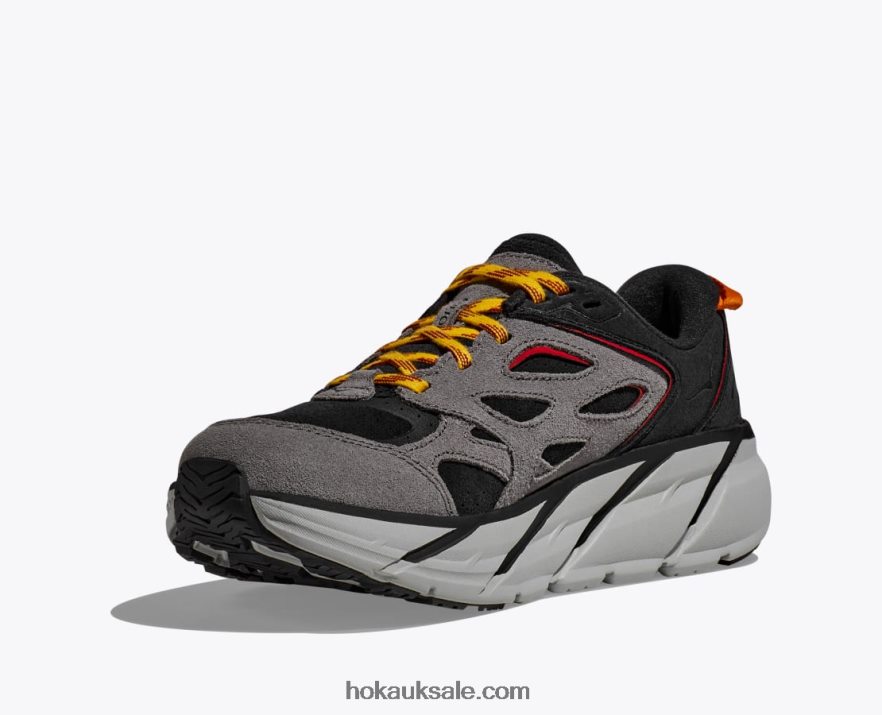 XHPD4N69 Clifton L Suede Women Black/Lunar Rock Hoka