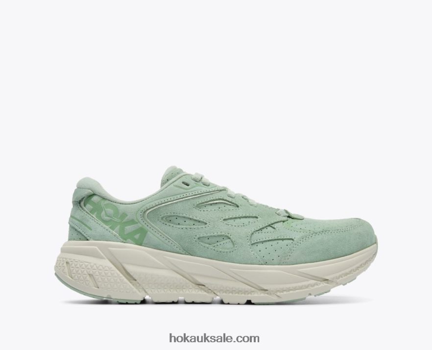 XHPD4N72 Clifton L Suede Women Smoke Green/Celadon Tint Hoka