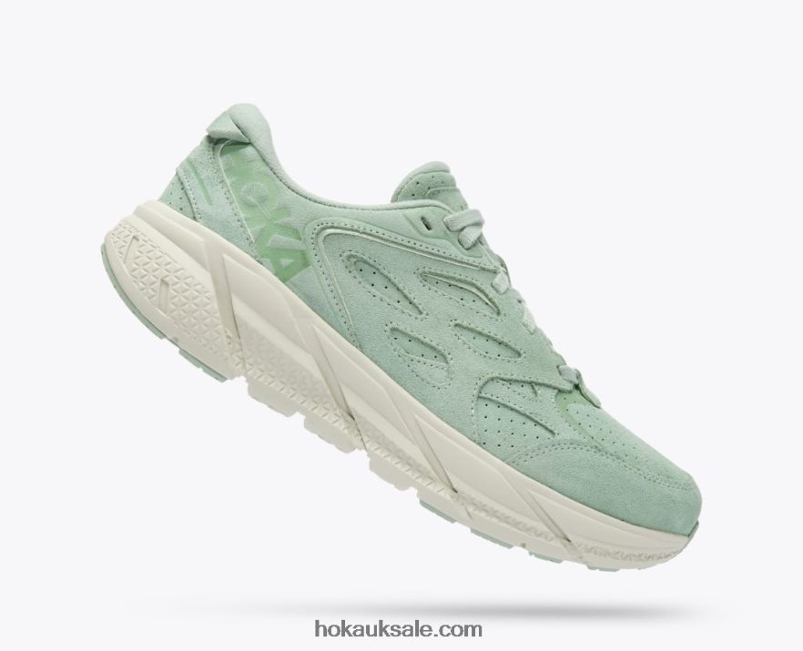 XHPD4N72 Clifton L Suede Women Smoke Green/Celadon Tint Hoka