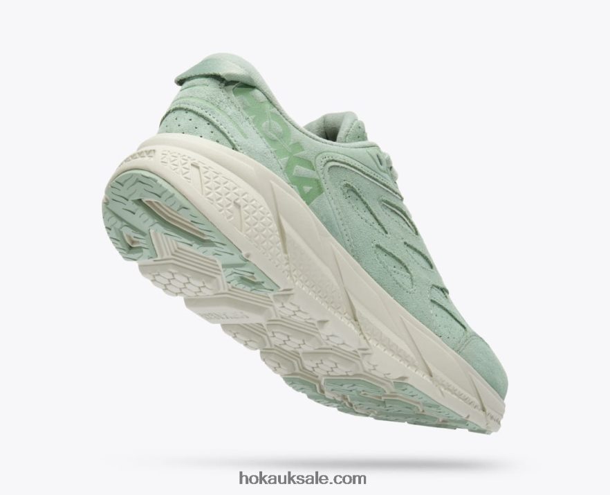 XHPD4N72 Clifton L Suede Women Smoke Green/Celadon Tint Hoka