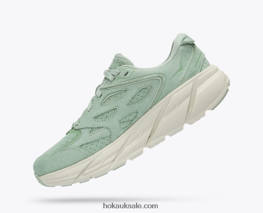 XHPD4N72 Clifton L Suede Women Smoke Green/Celadon Tint Hoka