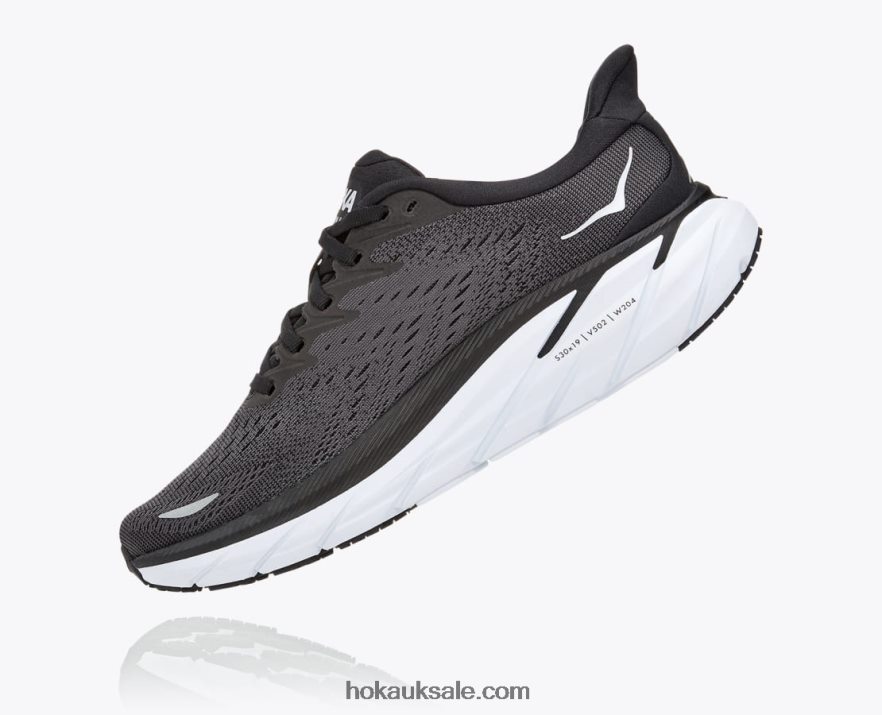XHPD4N91 Clifton 8 Women Black/White Hoka
