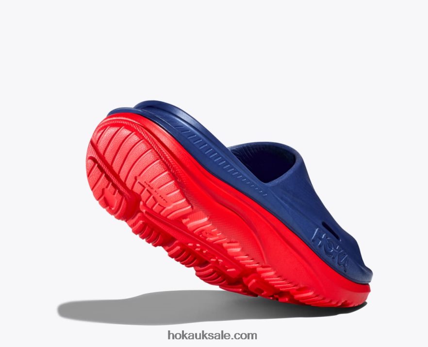 XHPD4N208 Ora Recovery Slide 3 Women Bellwether Blue/Red Alert Hoka