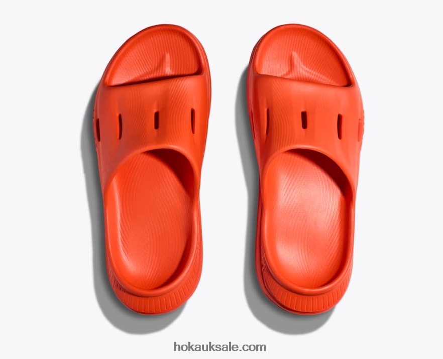 XHPD4N286 Ora Recovery Slide 3 Women Vibrant Orange Hoka