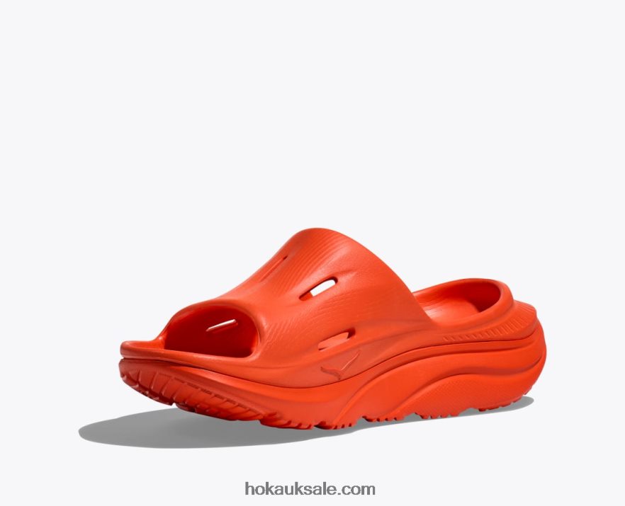 XHPD4N286 Ora Recovery Slide 3 Women Vibrant Orange Hoka